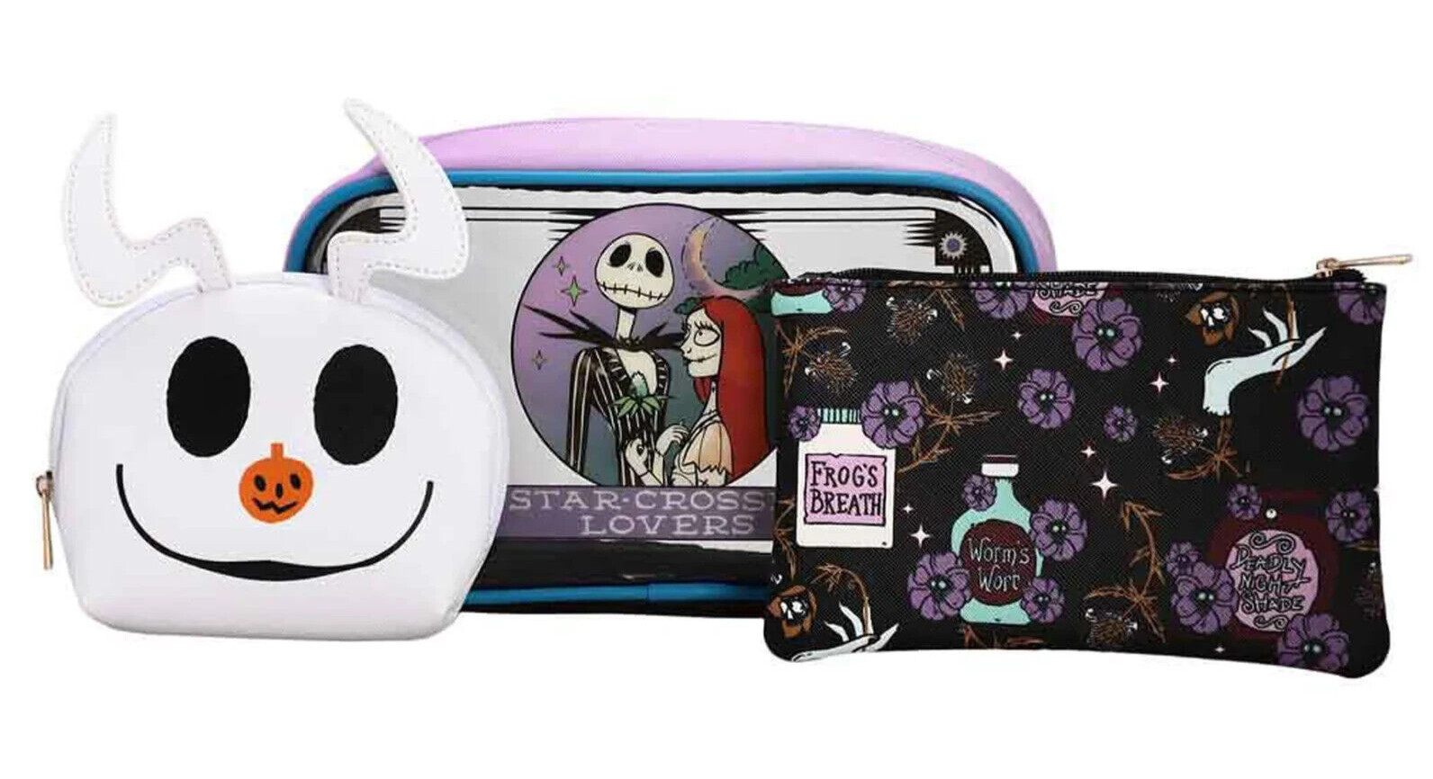 The Nightmare Before Christmas 3pc Mystic Opulence Cosmetic Bag - NEW with Tags