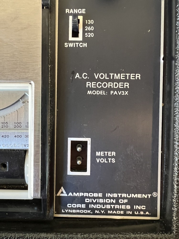 AMPROBE AC Voltmeter Recorder PAV3X in Carry Case EUC