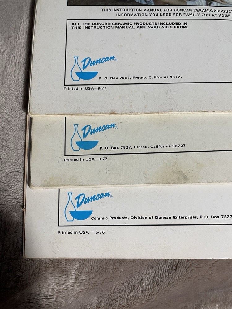 Duncan Enterprise Ceramic Vintage Instruction Manual