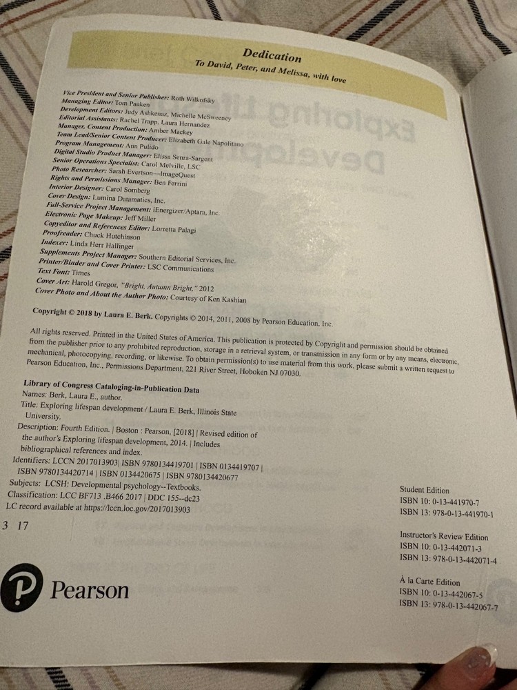 Exploring Lefespan Development, 4th ed. Paperback. Laura E. Berk