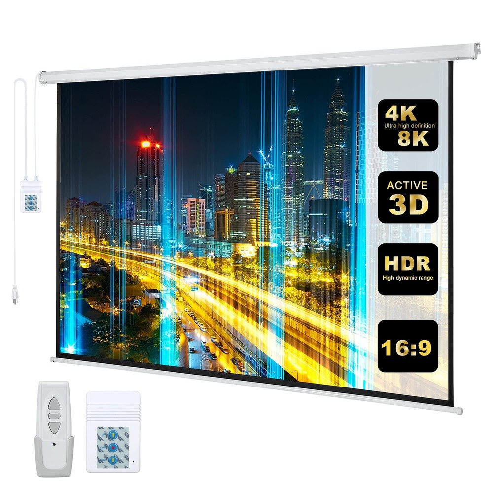 Kayle 110" Motorized Projector Screen Electric Diagonal Automatic Projection ...