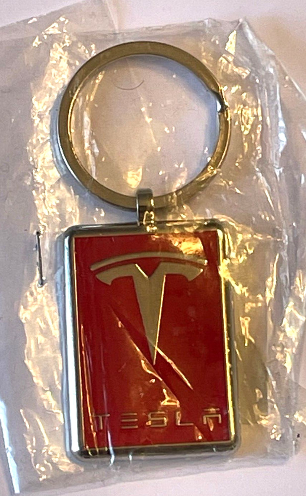 Tesla Red Logo Keychain Key Ring - New