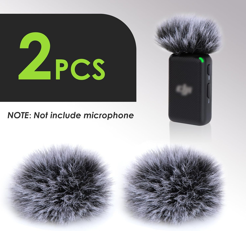Furry Pop Filter Compatible with DJI MIC Wireless Lavalier Microphone, Windscree