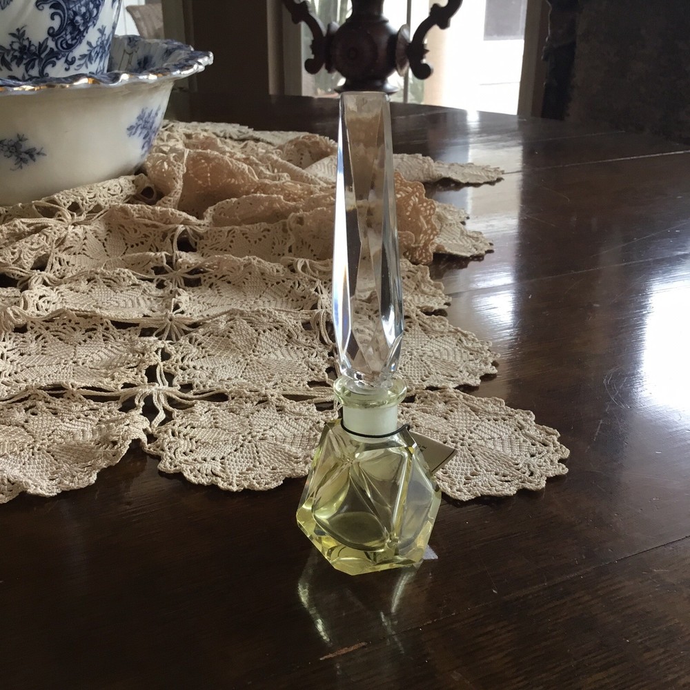 Schmidt, W. Germany Crystal Perfume Bottle (yellow) attached Label)