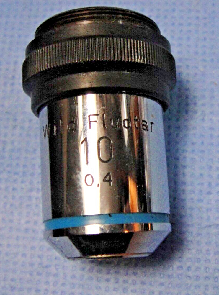 WILD HEERBRUGG OBJECTIVE FLUOTAR 10X SWISS MICROSCOPE OPTICS