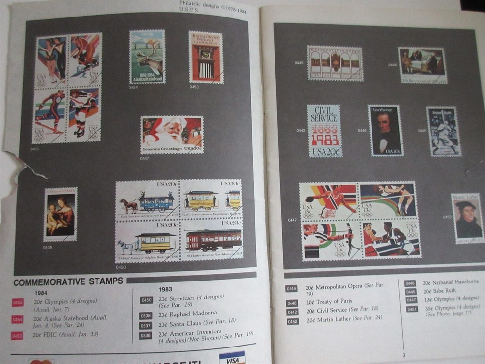 Vintage PHILATELIC CATALOG December 1983- January 1984 USPS Stamps