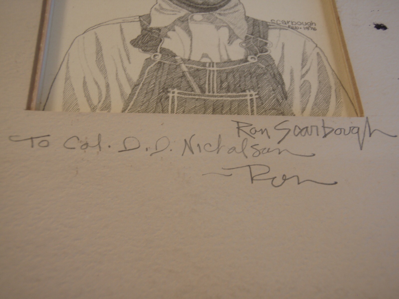 SIGNED vintage Ronald ron SCARBOUGH black american Artist Original DRAWING art