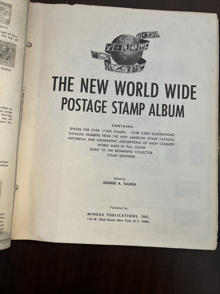 Minkus New World Wide Stamp Album 1970 Very Good Cond. 378 Pages w/ Some Stamps
