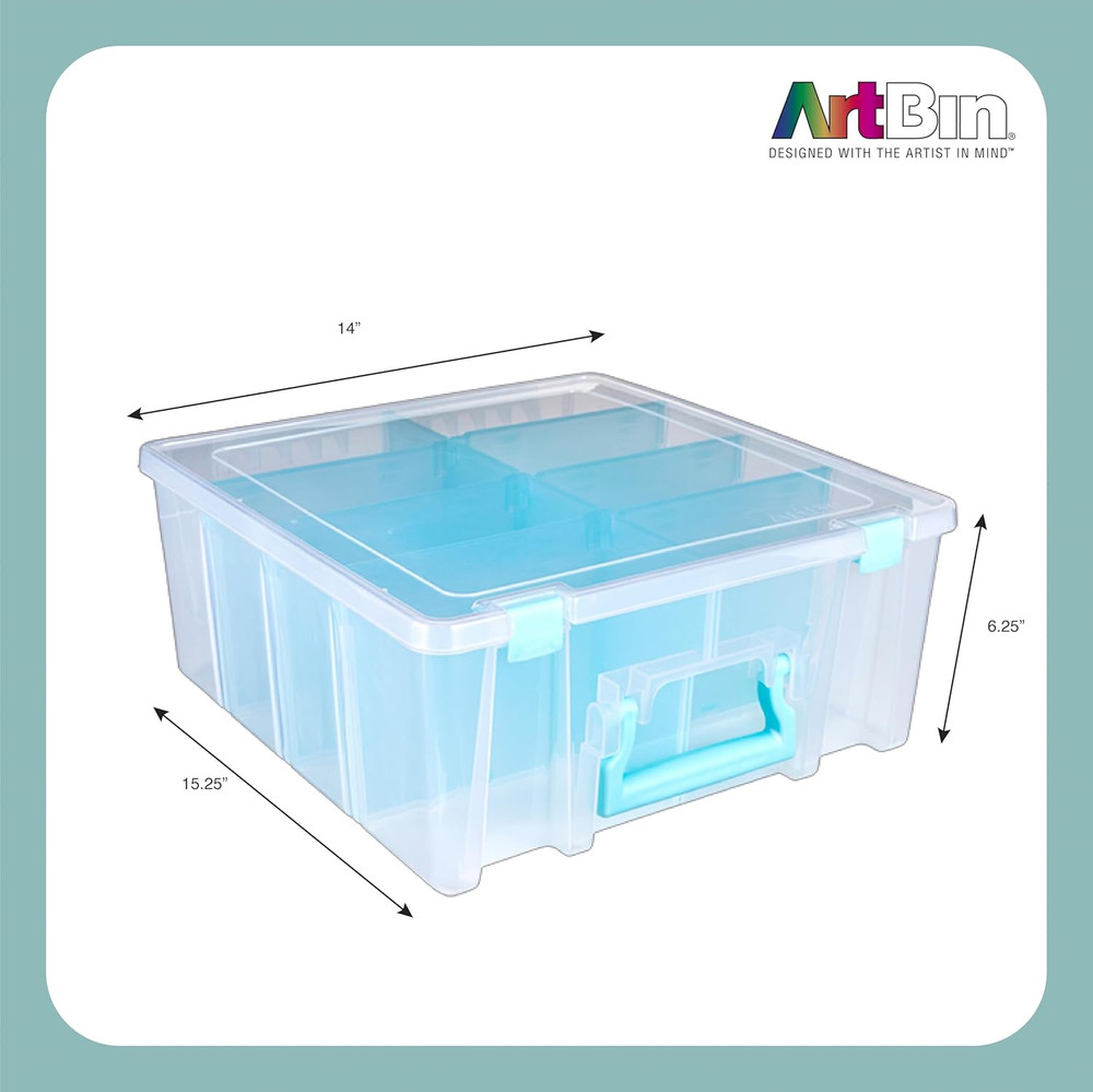 Super Satchel Double Deep Compartment Box - Art Storage with 8 Removable Compart