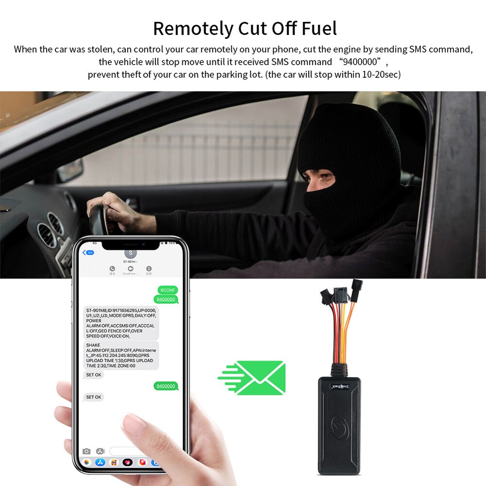 4G Hardwire Kill Switch GPS Vehicle Tracker Real Time Disable Ignition Starter X