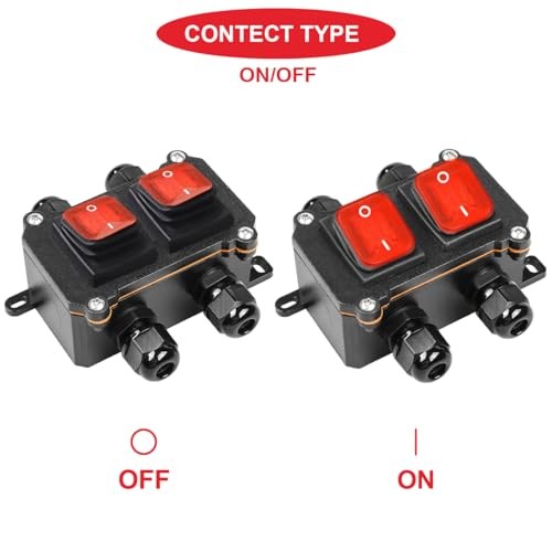 Inline Cord Switch IP66 Waterproof Switch Box DPST DC 12V 20A 8Pin 2Position