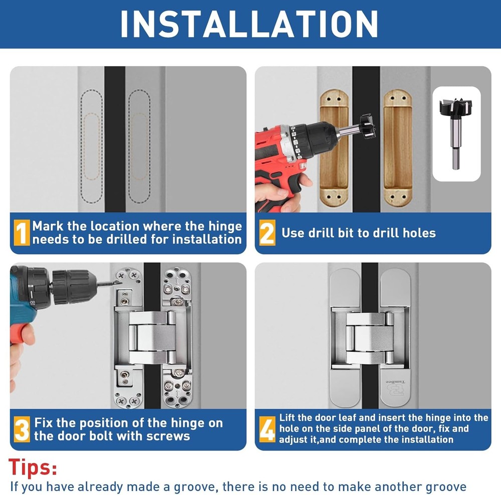 TamBee Invisible Hinges Hidden Door Hinges Concealed Door Hinges