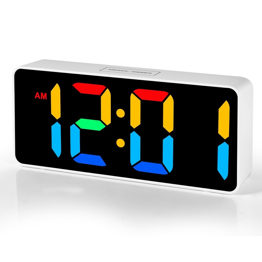 Small Digital Alarm Clock for Bederoom, Large Big Numbers Display with Bright...