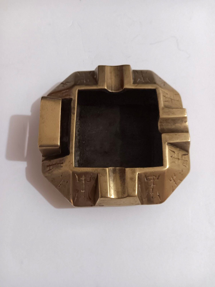 Vintage Brass Ashtray Unique Design