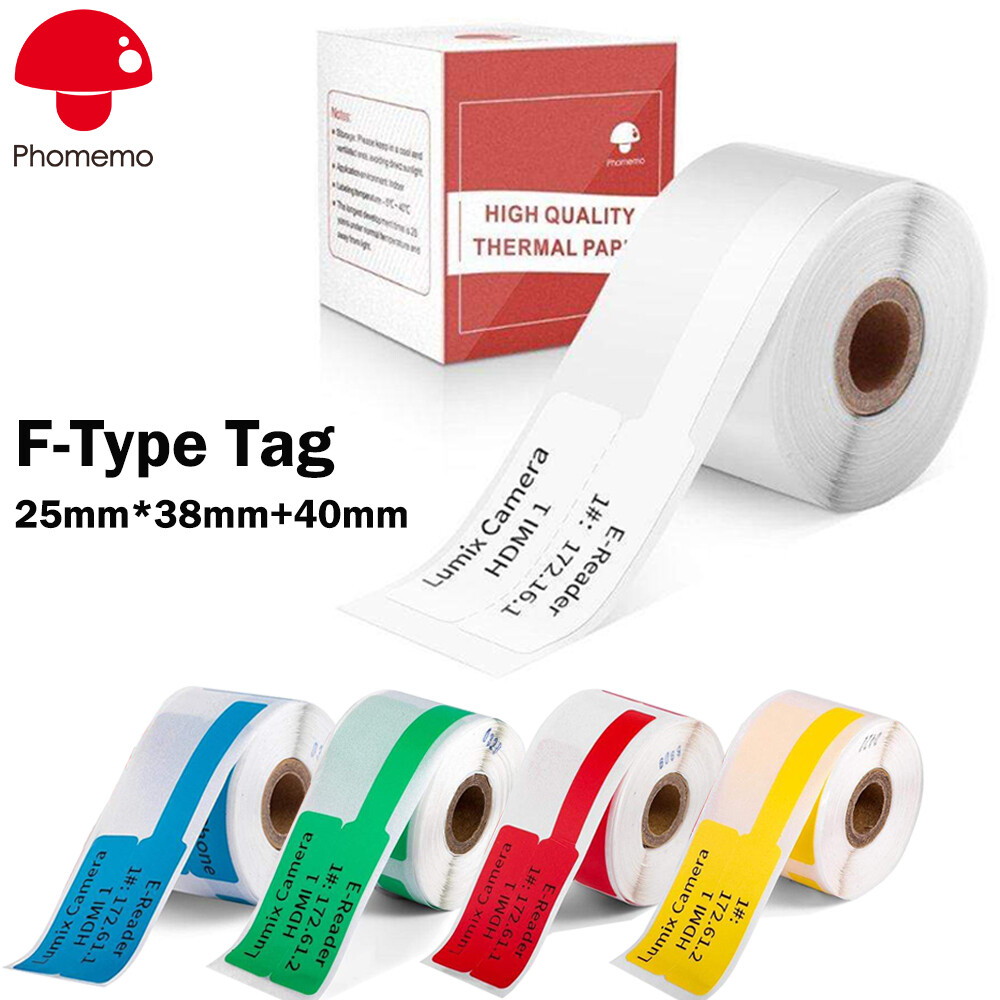100x Cable Wire Labels Self-adhesive Thermal Label Tags for Phomemo M110/M200