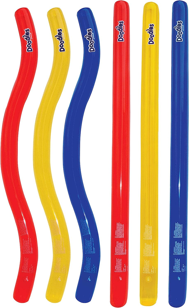 Doodles Inflatable Pool Noodle Float, 6 Count