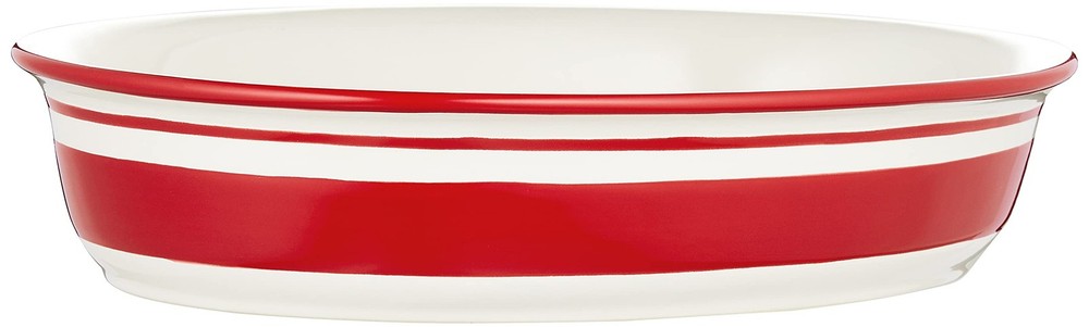 890835 Holiday Handpaint Stripe Oval Dish