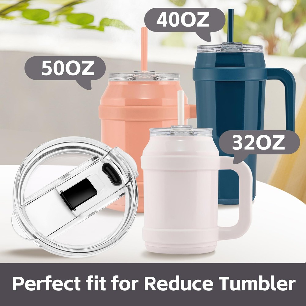 Lid Replacement Compatible with Reduce 50 oz 40 Standard, Transparent