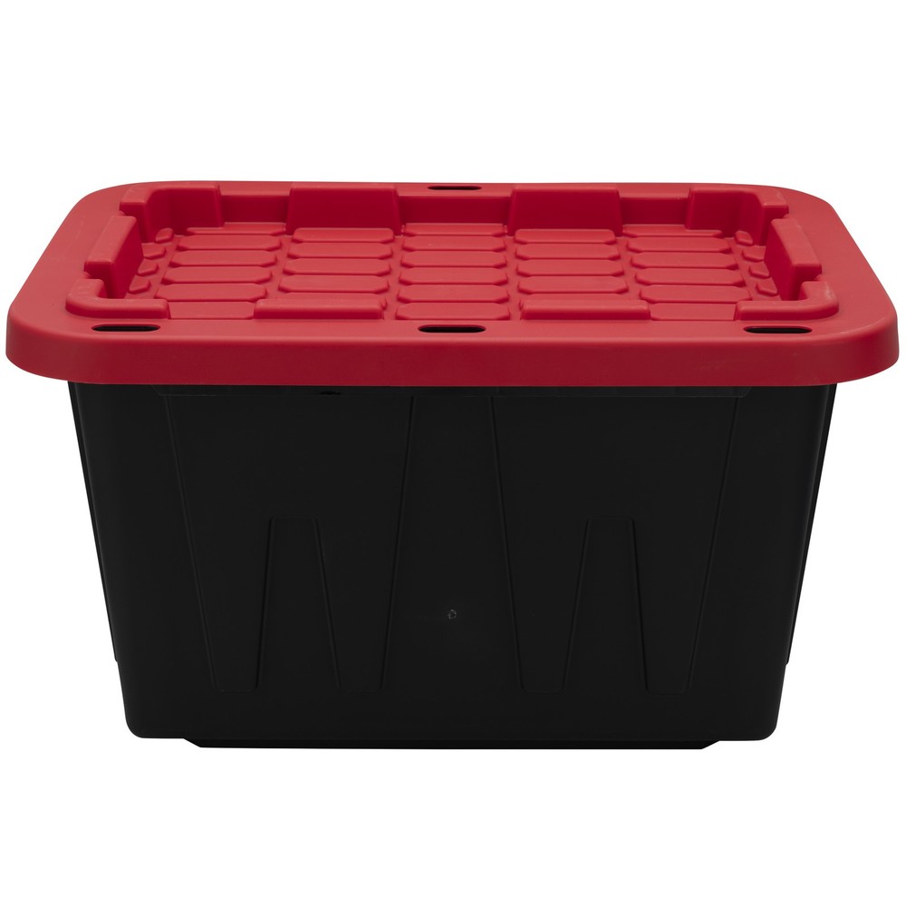 12 Gallon Snap Lid Stackable Plastic Storage Container Bin Box for Home Garage