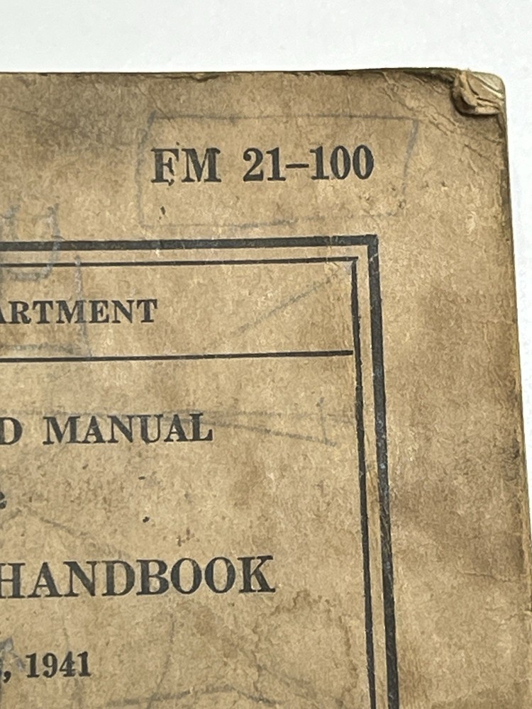 Original WW2 US Solders Handbook 1941 Document