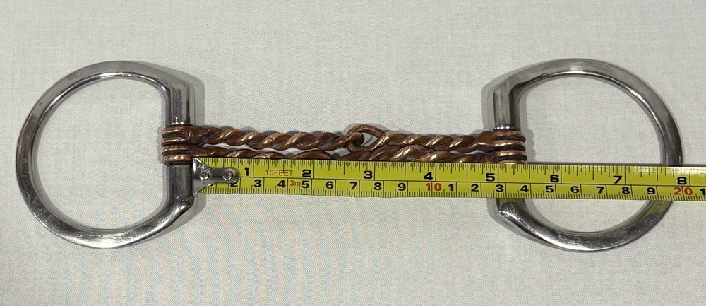 5” Double Twisted COPPER Offset Center & Stainless Steel D Ring Snaffle PERFECT