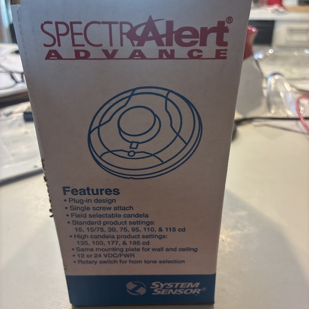 SYSTEM SENSOR PC2R SPECTRALERT RED CEILING MOUNT HORN/STROBE - 6 AVAIL. - NEW