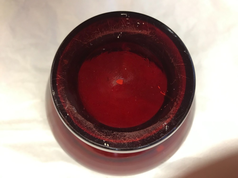 Antique Red Ruby Container with Lid