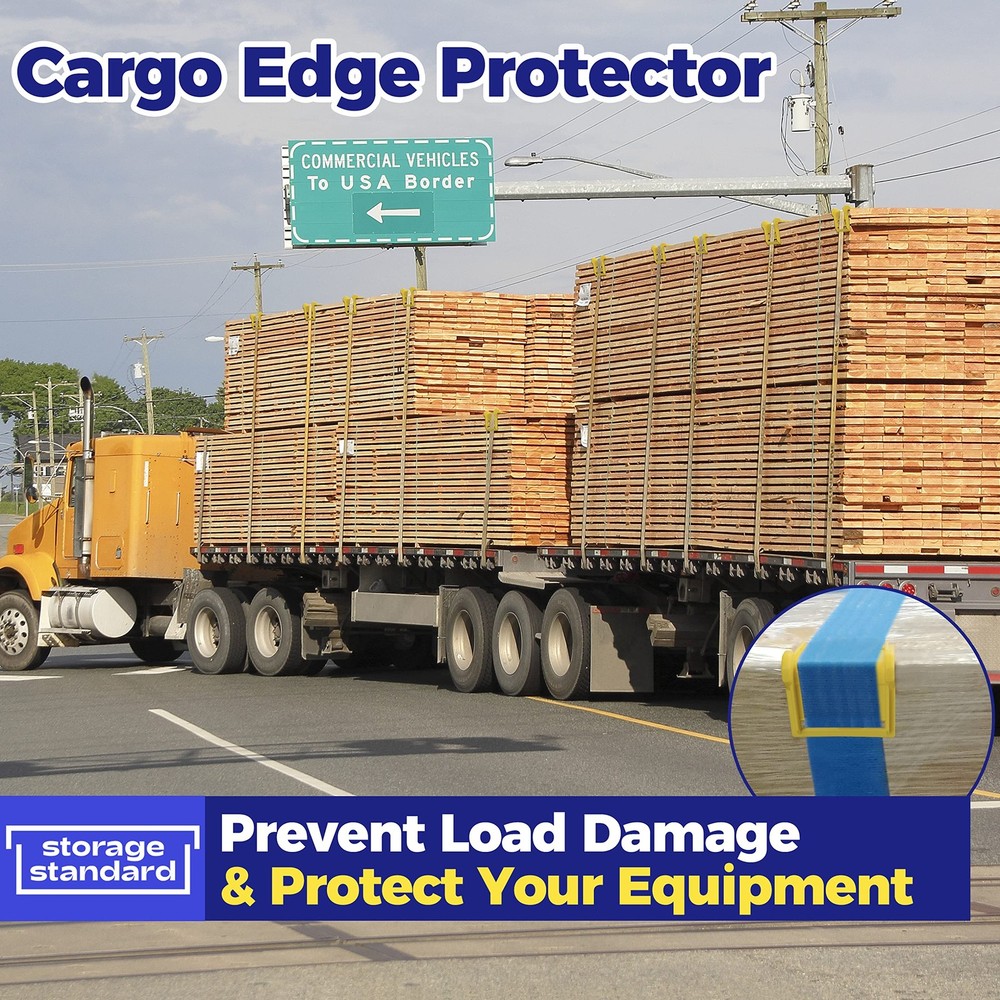 24 Pack Edge Corner Protector With Carrying Case for Flatbed Cargo Yellow