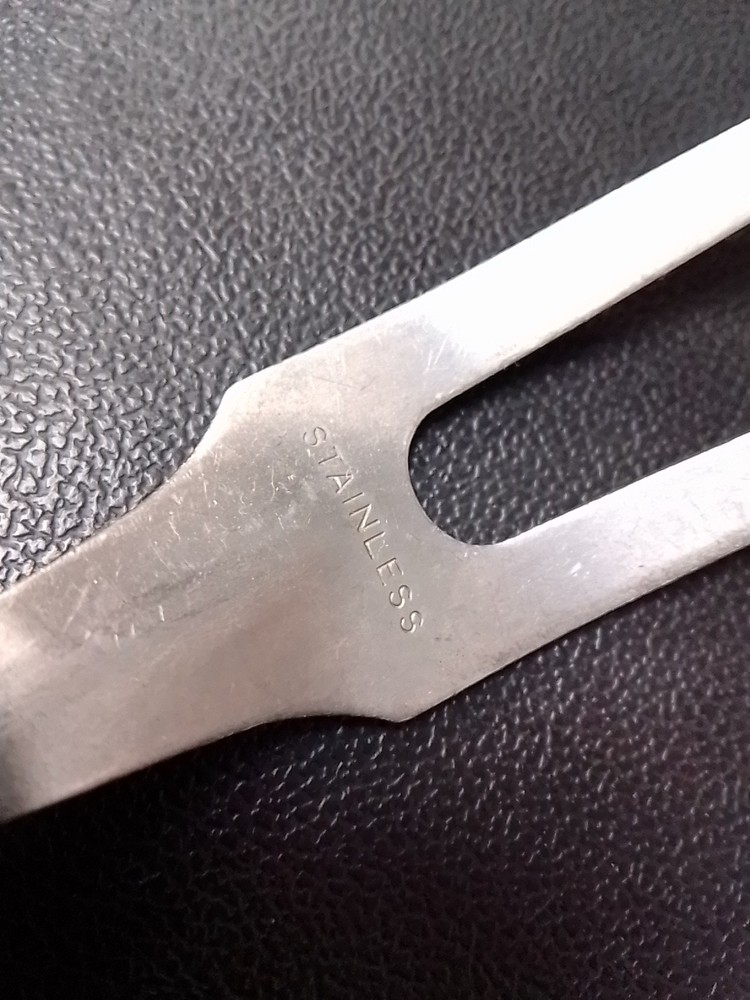 Bakelite Meat Fork Marbled Stainless