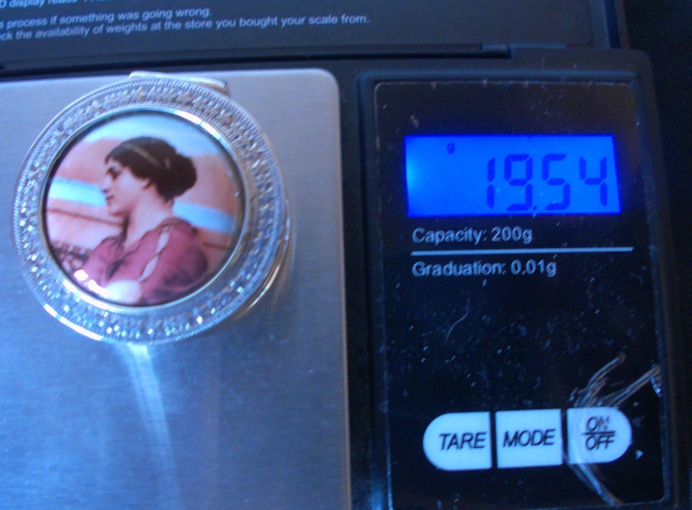 Solid Silver Victorian Lady Pill Pot Stunning Boarder Pill Pot