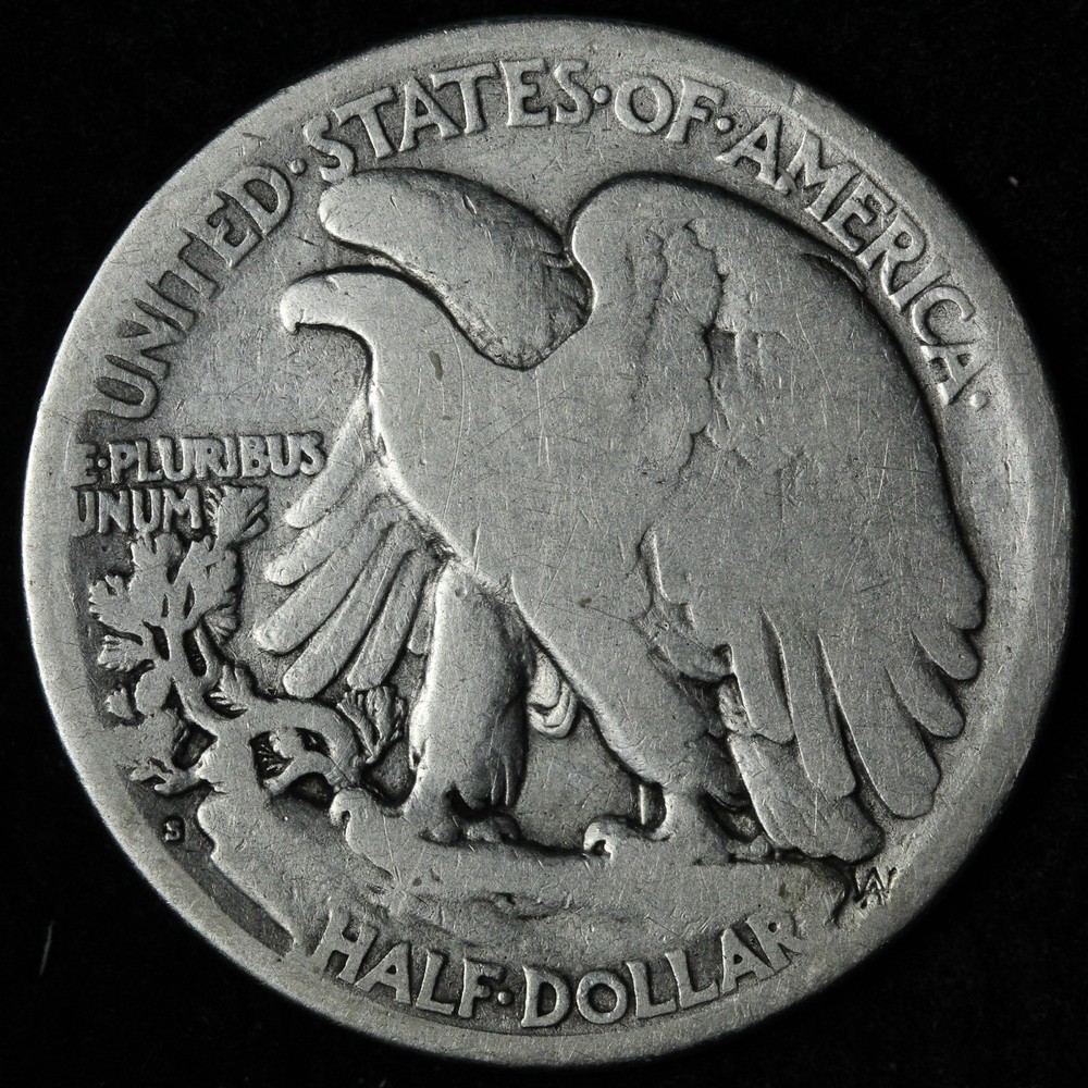 1921-S Walking Liberty Silver Half Dollar VG E366 JIMU