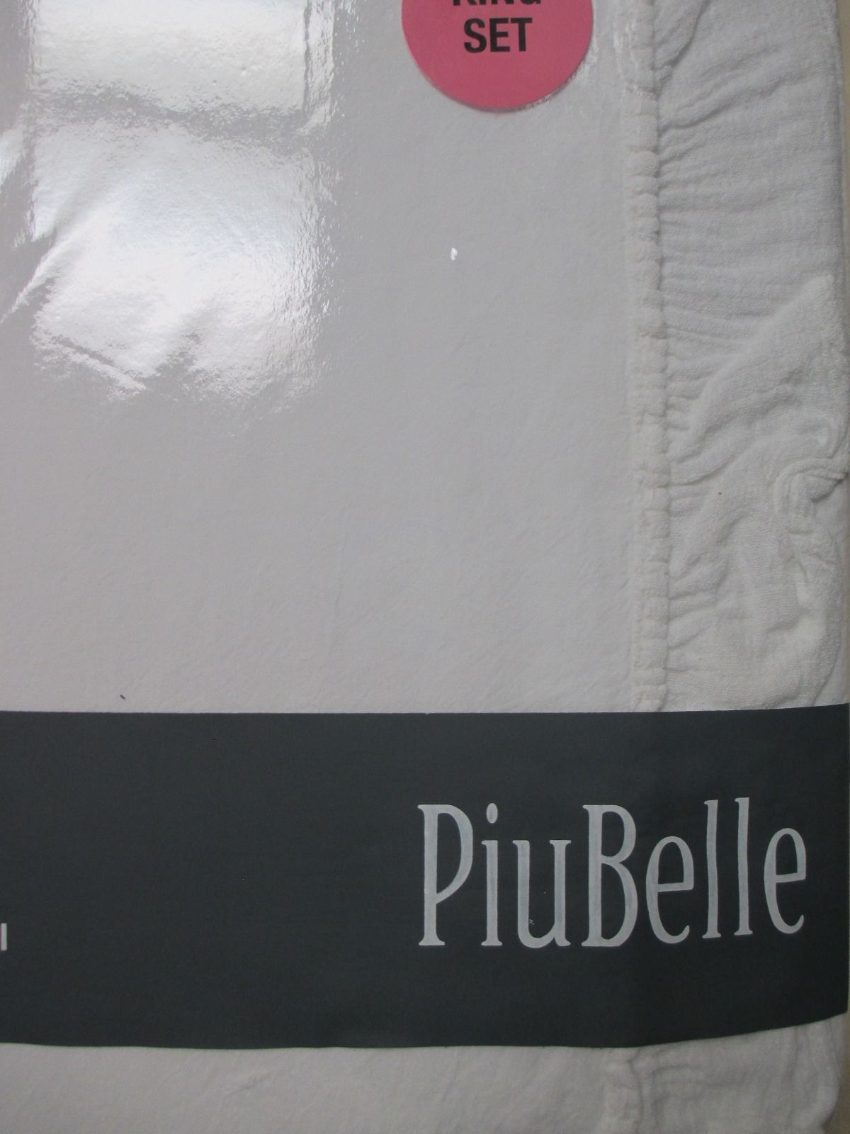PIUBELLE PIU BELLE Portugal 3pc Shabby French RUFFLED White Duvet Set - QUEEN