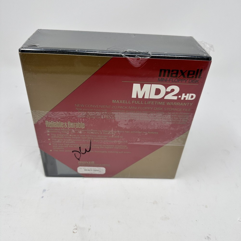 NEW Maxell MD2-HD Double Sided Double Density 5.25" Mini Floppy Disk 20-Pack