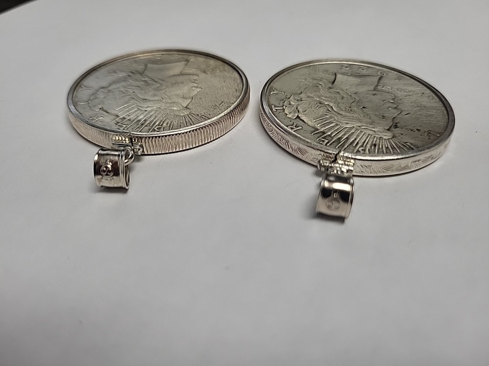 Peace Silver Dollar In A Custom Sterling Bezel 925