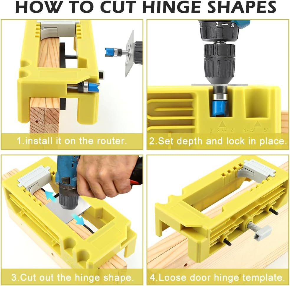 Door Hinge Jig, Door Hinge Router Template, Hinge Installation Kit Fits 3”to ...