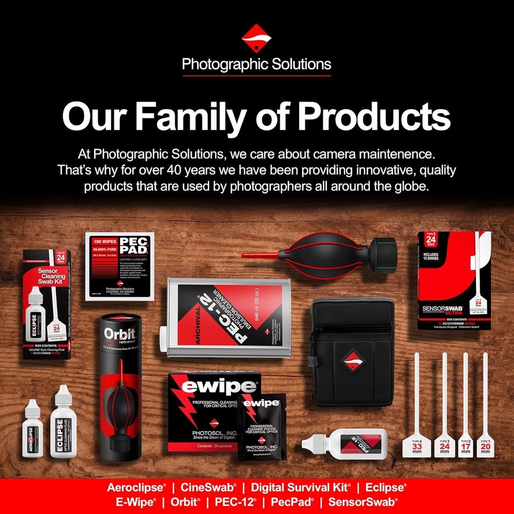 Camera Sensor Cleaning Kit with Eclipse Optic Cleaner and Travel-Friendly Pouch