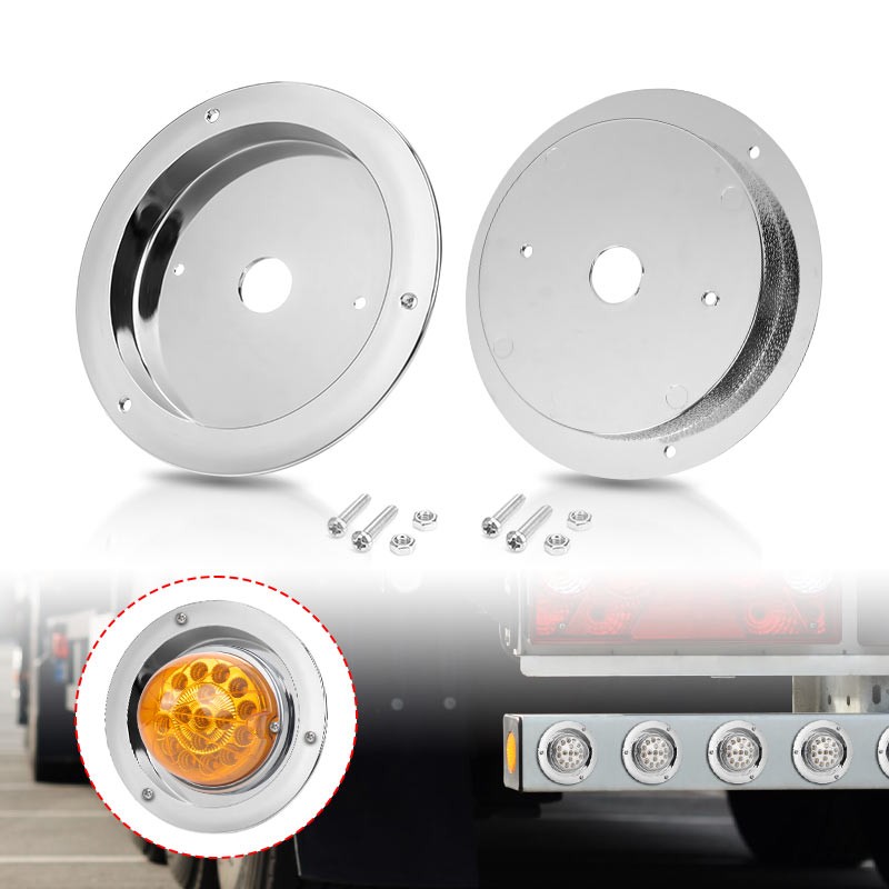 4PCS Universal Watermelon Bunk LED Light Adapter Kit Mounting Brackets Chrome