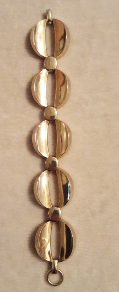 CORO Signed Marked Vintage Gold Links 7" Bracelet