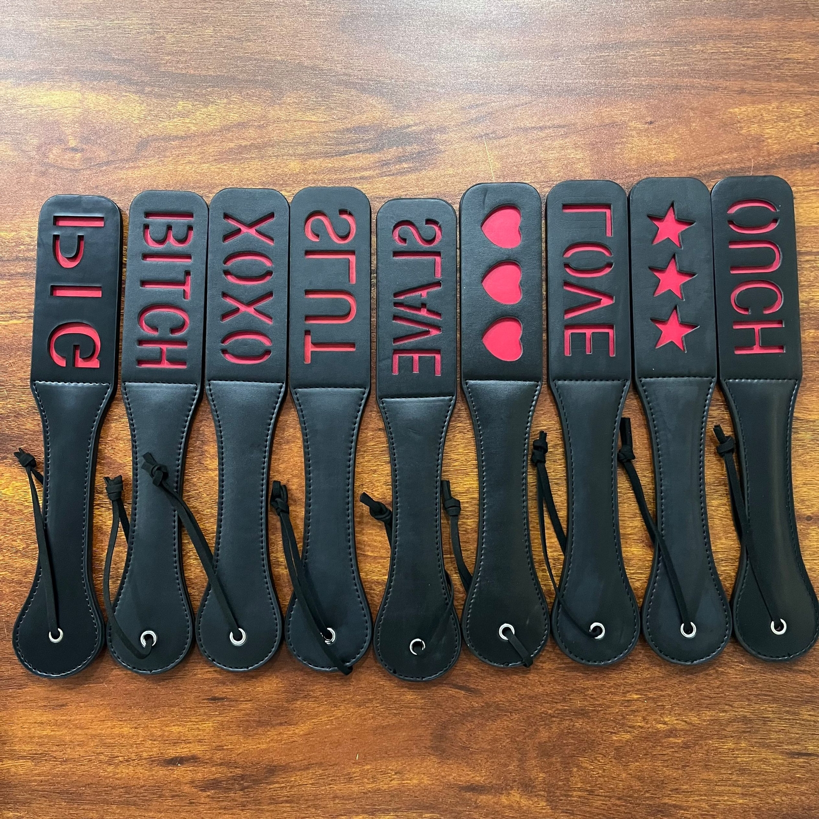 Double Layer PU Leather Flogger Whip Paddle Spanking Adult Cosplay Slave Cuffs