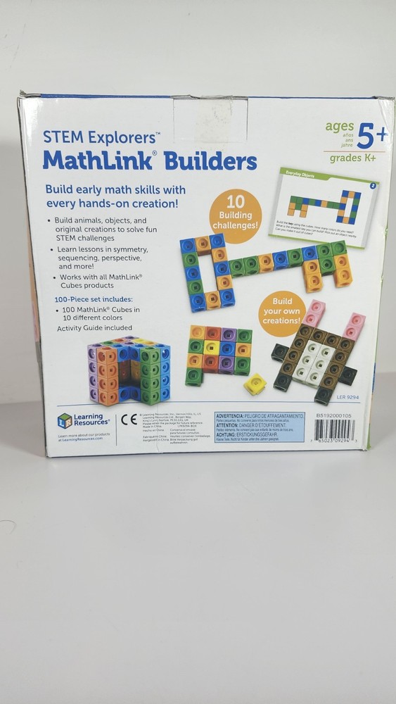 STEM Explorers Mathlink Builders Set 100 Linking Cubes Ages 5+ Learning Resource