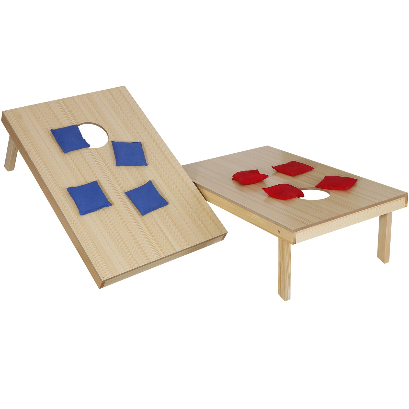 Cornhole Game Set 3x2FT Classic Size Wood Cornhole Boards 8 Bean Bags w/ Case