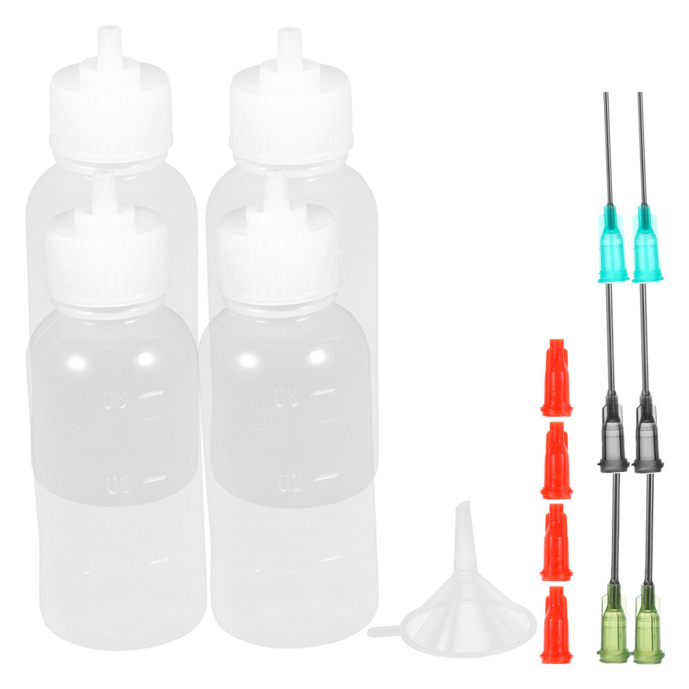 1 Set Applicator Bottles Reusable Needle Bottles Portable Tip Bottles