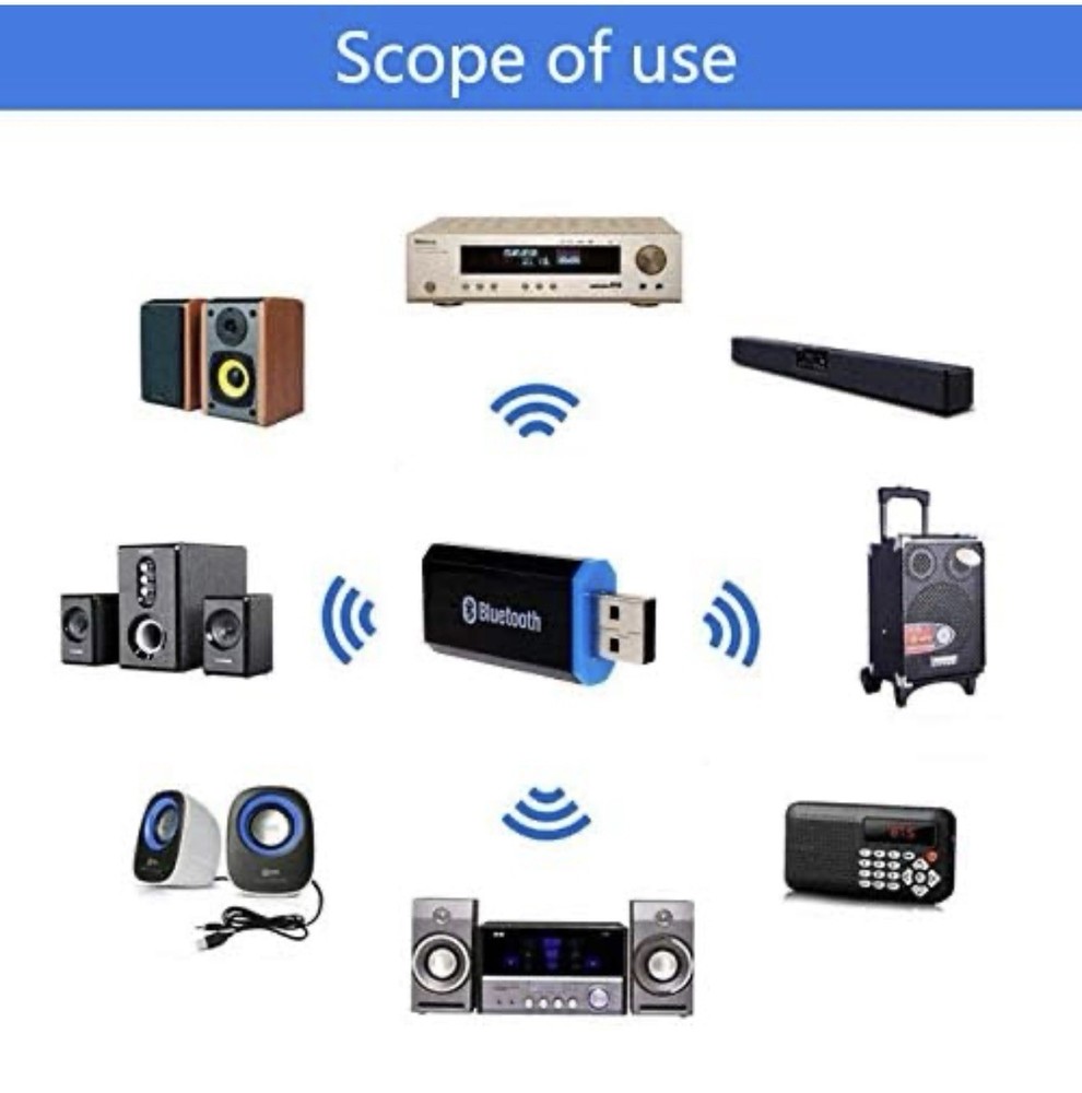 USB Bluetooth Music Stereo Wireless Audio Receiver Adapter 3.5mm