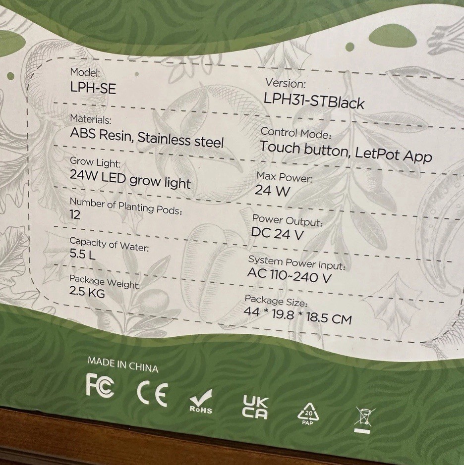 LetPot Hydroponics LPH-SE Growing System