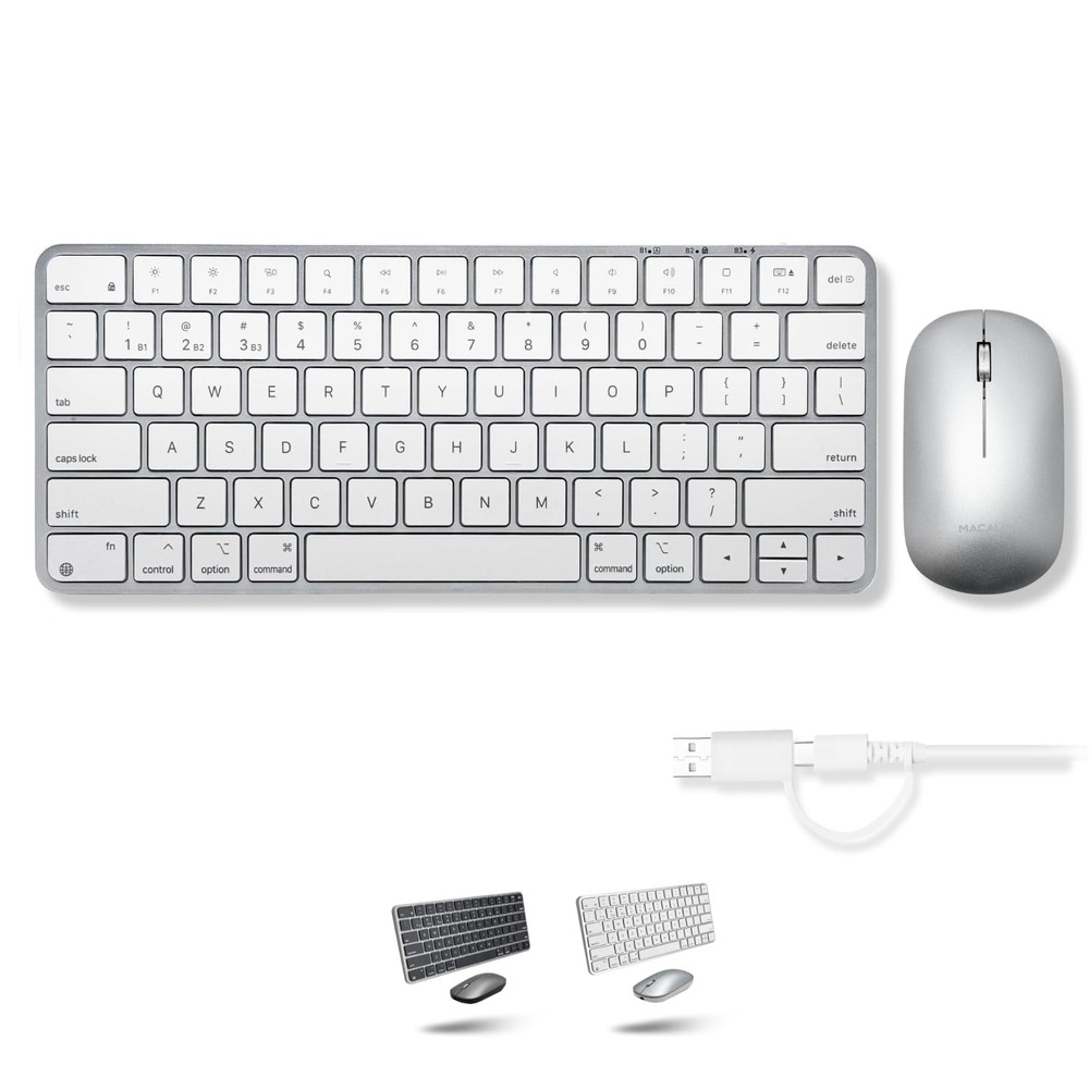 Apple Wireless Keyboard and Mouse for Mac - Dual Mode (Bluetooth + Wired) - M...