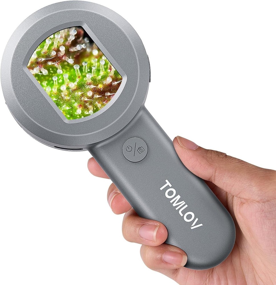 P10 Portable 100X Illuminated Microscope with 2" Screen & Dimmable LED Lights