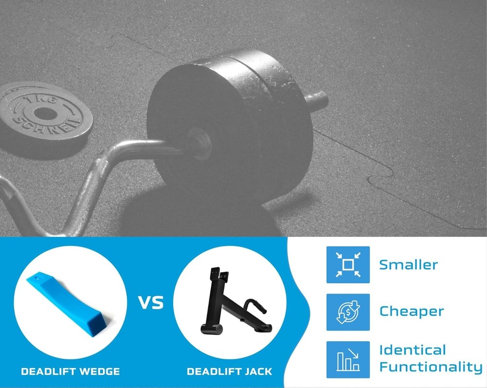 Barbell Wedge (Pair) – Deadlift Jack Alternative – Portable Rubber Ramp for