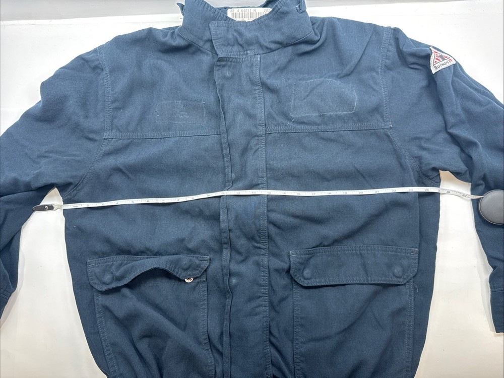 Size LARGE Men’s Bulwark FR Jacket Fire Flame Resistant Work Jacket Navy Blue