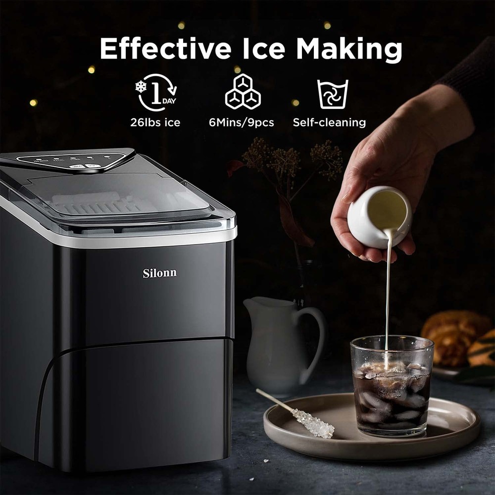 Countertop Ice Maker - Efficient Self-Cleaning Ice Machine with 2L Capacity, ...