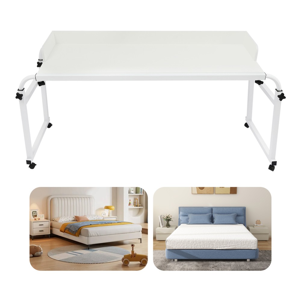 Height Adjustable Overbed Table, Overbed Table with Wheels, Over Bed Desk
